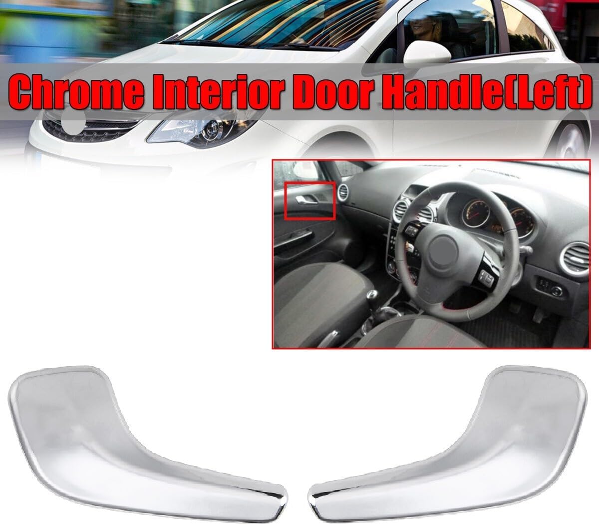 ya 2 8.15 for Vauxhall for Corsa D Interior Door Handle Right + Left 13297814/13297813