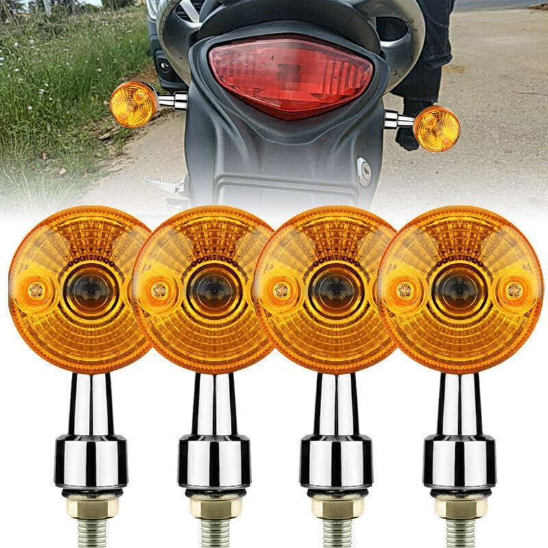 ya 4 8.10 4x Silver Motorcycle Turn Signals Indicator Blinker Amber Light for Honda for Suzuki