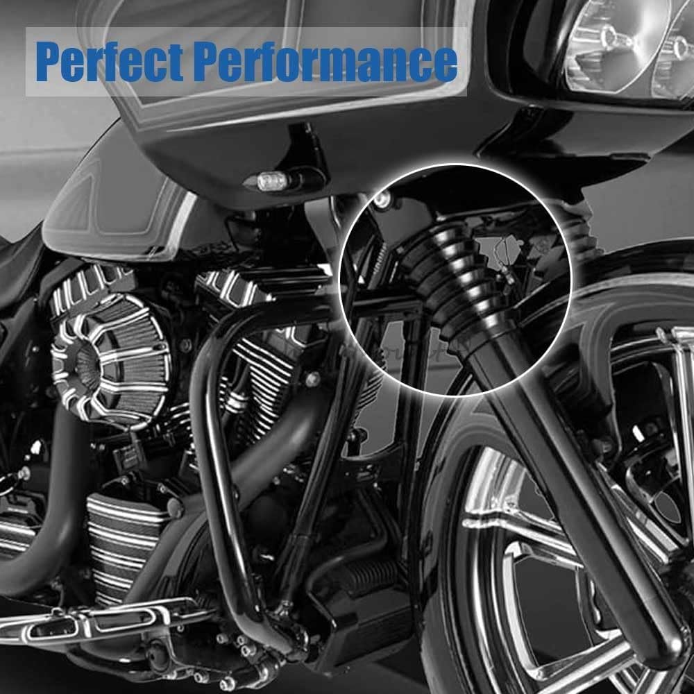 ya 6 8.24 baidi 2x Metal Black Upper Fork Boot Slider Cover for Harley Heritage Softail Fat Boy