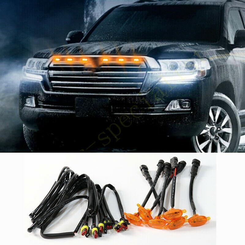 ya 14 9.20 zhengce 6pcs for Toyota Land Cruiser 2016-2021 Front Grille LED Light Raptor Style-1