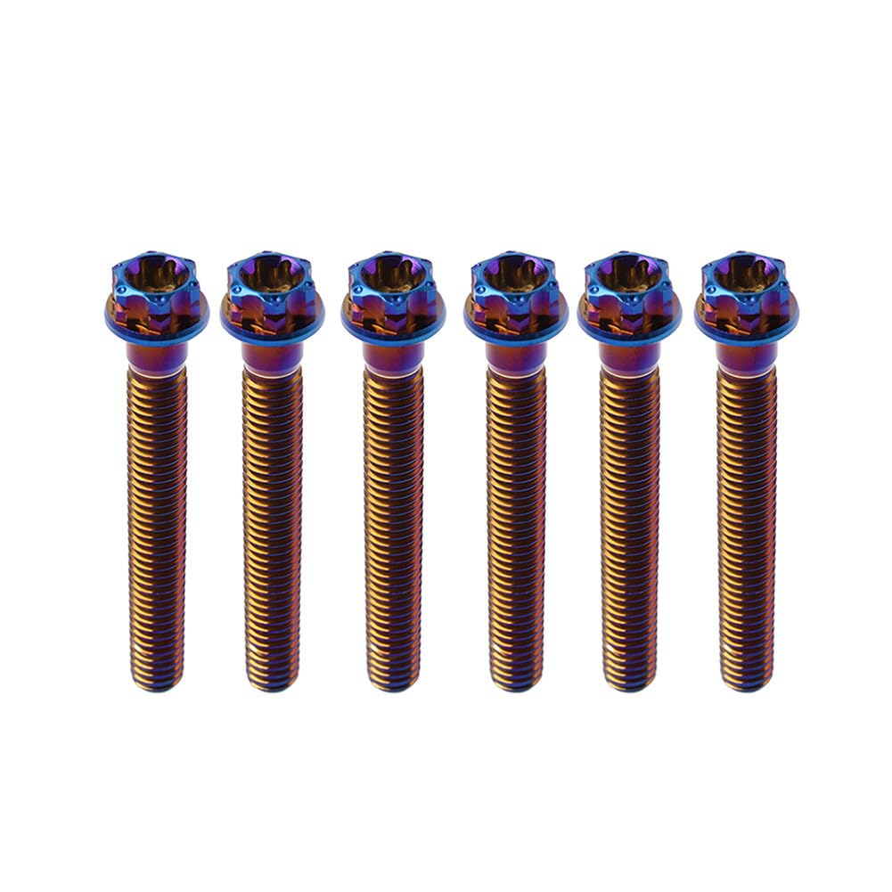 ya 9 10.24 6pcs Bolts Torx Head Flange Screws M6x55mm for Motorcycle Bike