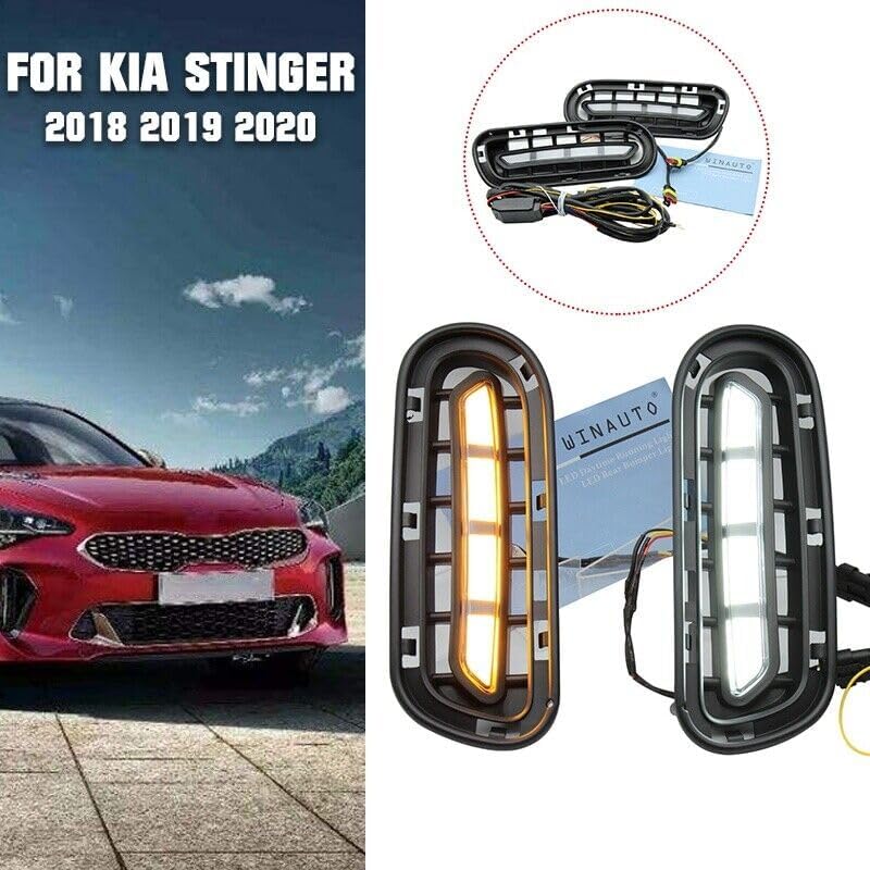 ya 3 8.24 baidi One pair of daytime running lights 12V front fog lights DRL for Kia Stinger 2018 2019 2020