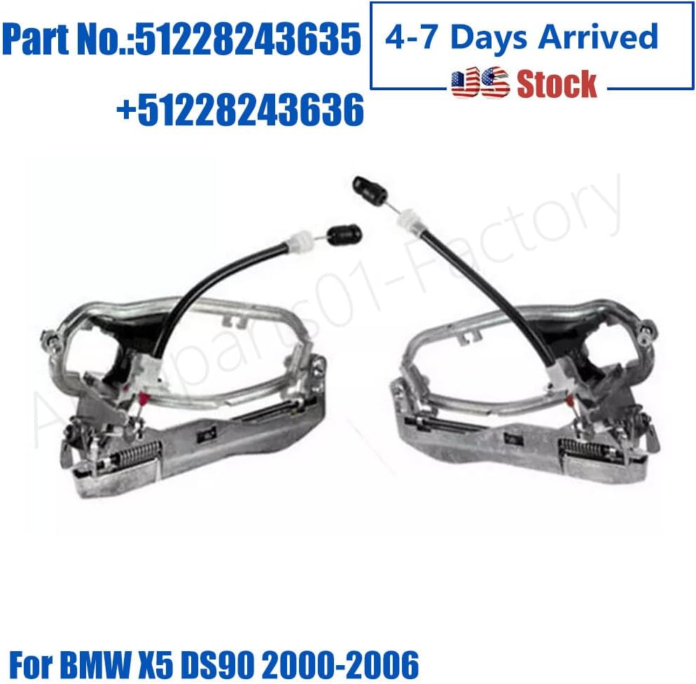 ya 5 8.10 Set of 2PCS Outside Door Handle Rear Exterior Carrier for 2000-2006 for BMW X5