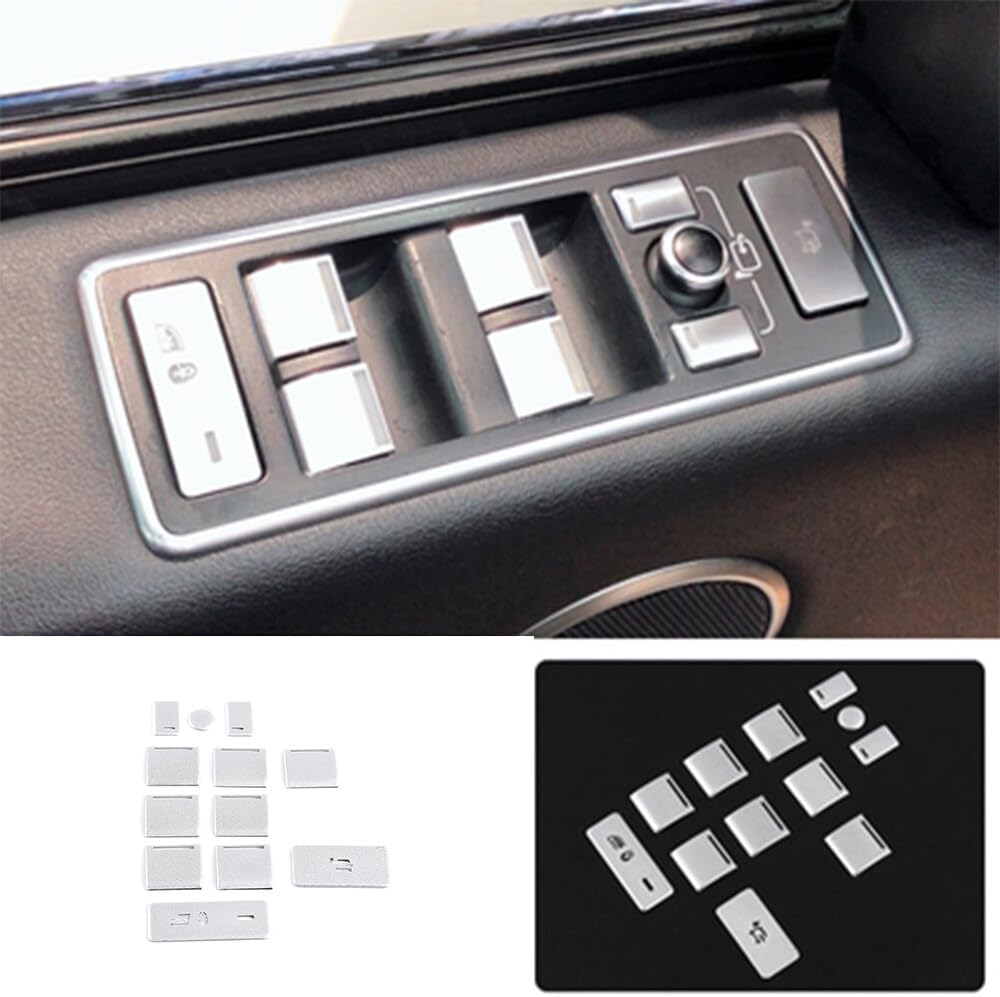 ya 14 9.20 zhengce Silver alloy window lift switch button sticker for LR for Range for Rover V-1