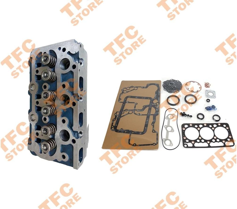 ya 27 10.13 baidi For Kubota D850 D950 Complete Cylinder Head w/Valves Spring + Full Gasket Kit