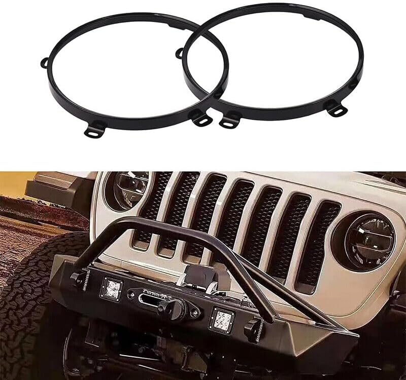 ya 4 8.24 baidi Headlight Mounting Bracket Ring Black Round Suitable for Jeep Wrangler JK JKU 07-17