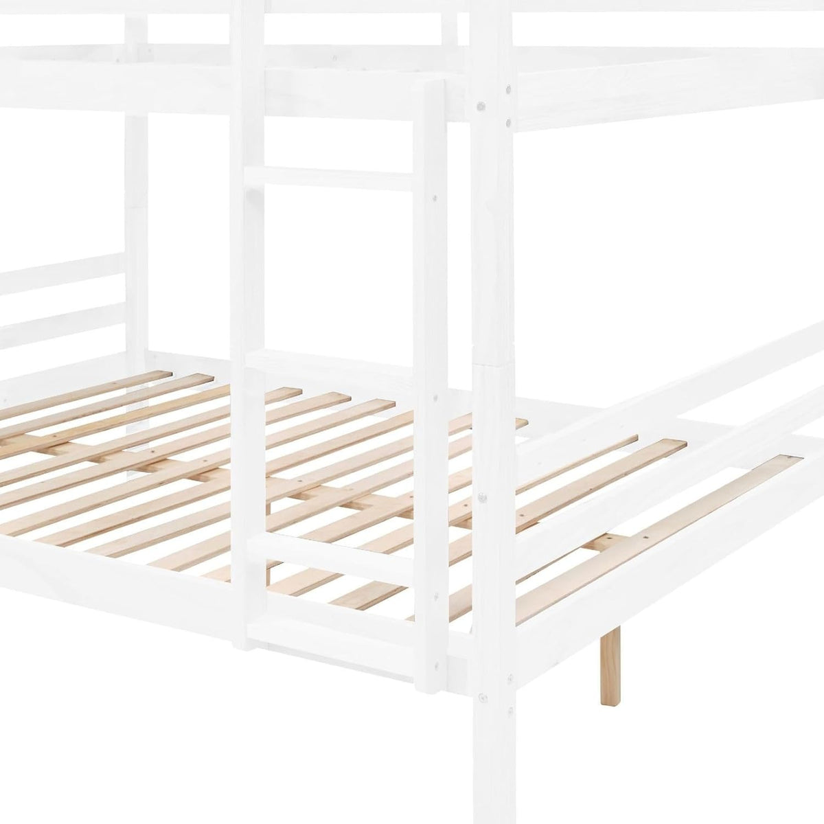 ya 28 10.13 baidi Full Over Full Bunk Bed White Ladder