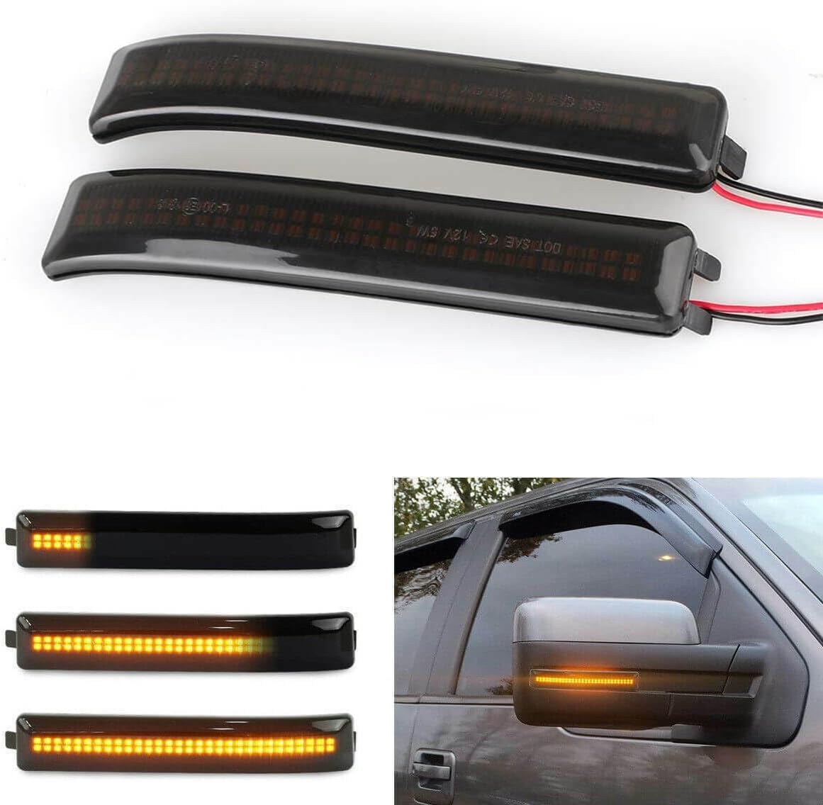 ya 3 8.24 baidi Sequential LED Side Mirror Dynamic Turn Signal Light for ford F-150 F150 Raptor
