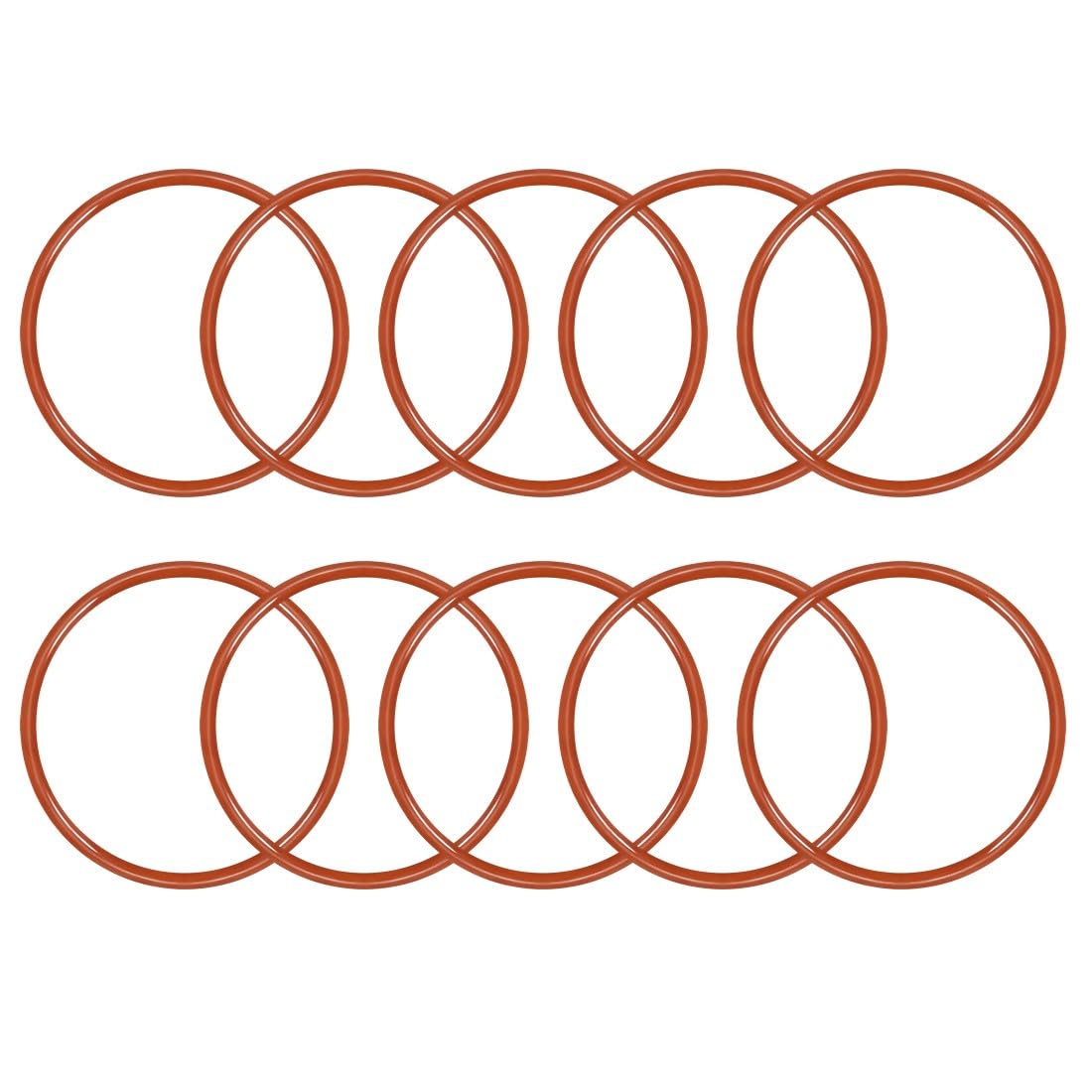 ya 13 9.15 baidi Silicone O-Ring 44mmx39.2mmx2.4mm VMQ Seal Rings Sealing Gasket Red 10PCS
