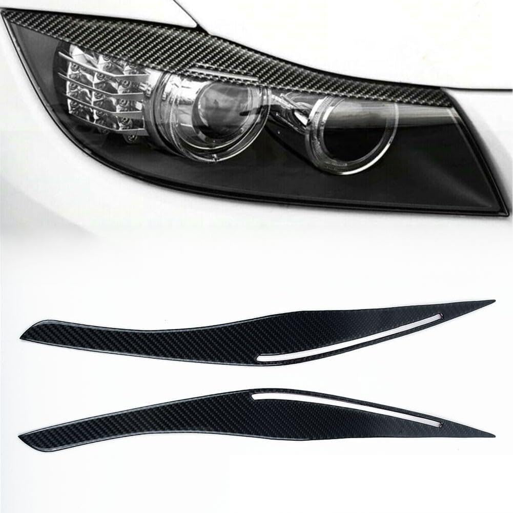 ya 4 8.14 New Carbon Fiber Headlight Eyelid Eyebrow Cover for BMW E90 E91 328i 335i 09~12