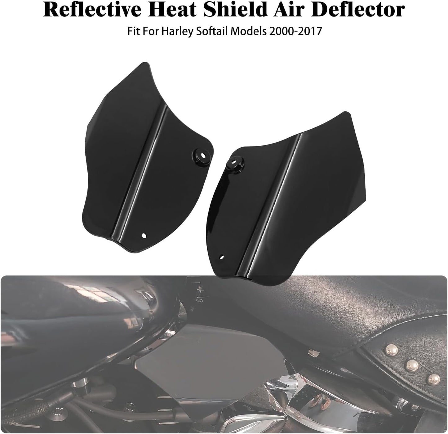 ya 7 8.24 baidi ABS Reflective Saddle Heat Shield Air Deflector for Harley Softail Fay Boy 00-16