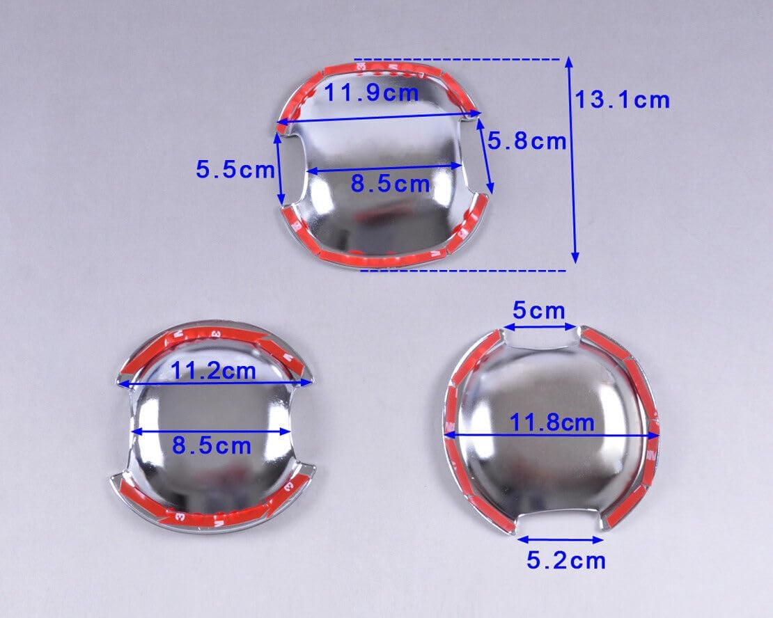 ya 2 8.15 Triple Chrome Door Handle Cover Trim with Bowl Fits for Toyota 5 Door RAV4 2006+