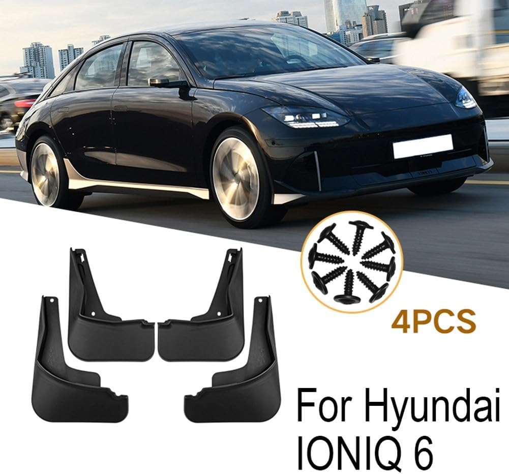 ya 7 8.24 baidi Reliable for Protection Mud Flaps for for Hyundai Ioniq 6 2022+ (Black Set of 4)