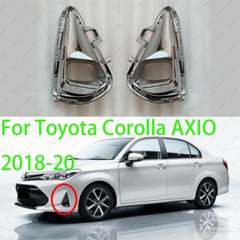 ya 4 8.24 baidi A pair of ABS electroplating front bumper fog lamp protective cover for Toyota for Corolla AXIO 18-20 2*