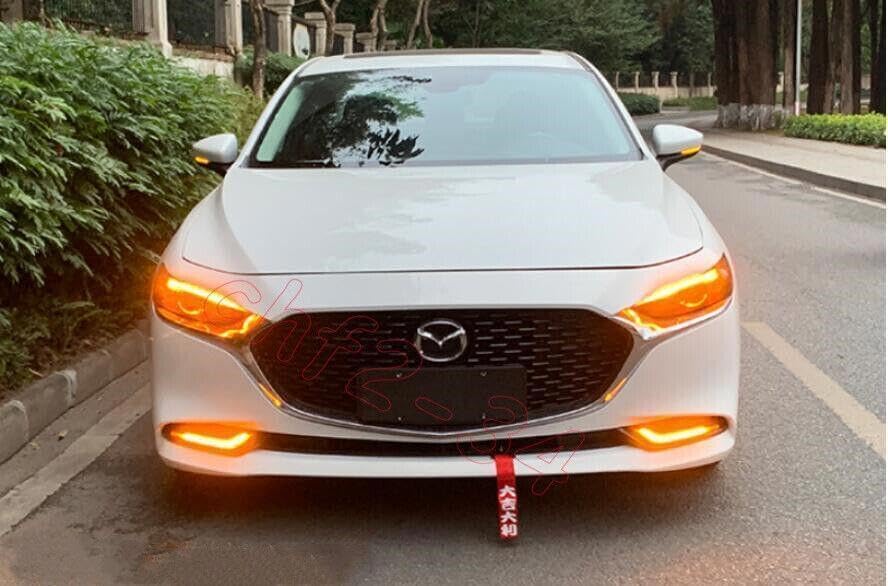 ya 9 10.24 3-color LED front daytime running lights/turn signals for Mazda 3 2019-2023-