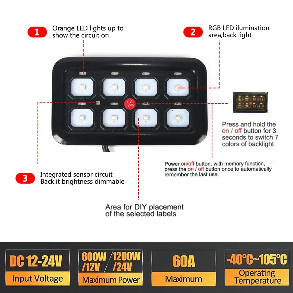 ya 4 8.8 8Gang Switch Panel Universal Circuit Control Relay System Box Automatic Dimmable