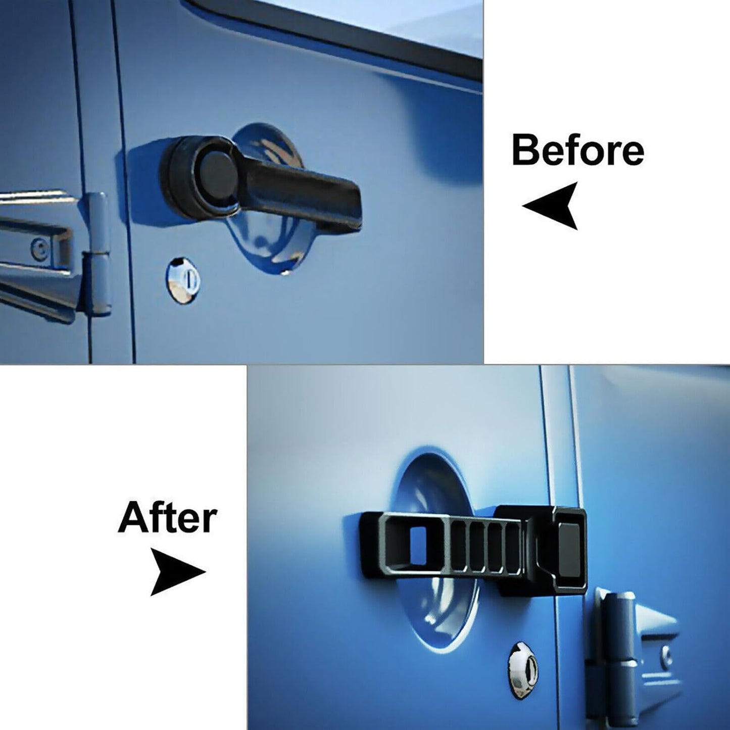 ya 5 8.10 for 07-18 for Jeep for Wrangler JK 4 Door 5PCS Black Door Handle & Tailgate Handle at