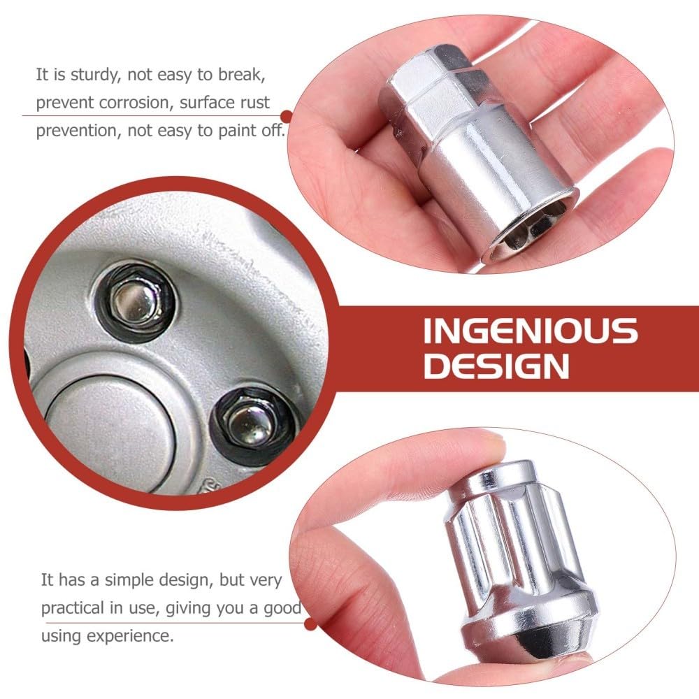 ya 8 8.24 baidi 4pcs Universal Wheel Lock Lug Nuts Anti Theft Locking Nuts with 1pc Sleeve