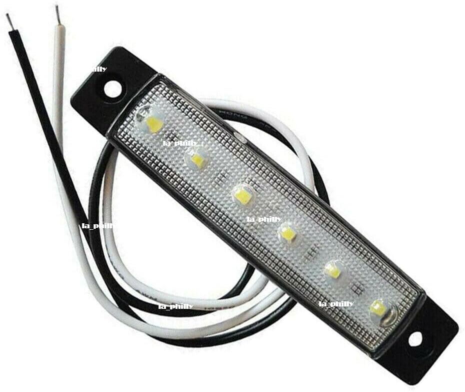 ya 2 8.15 2Pcs 24V 6LED Side Marker Indicators Lights Lamps Truck Trailer Bus Lorry-White