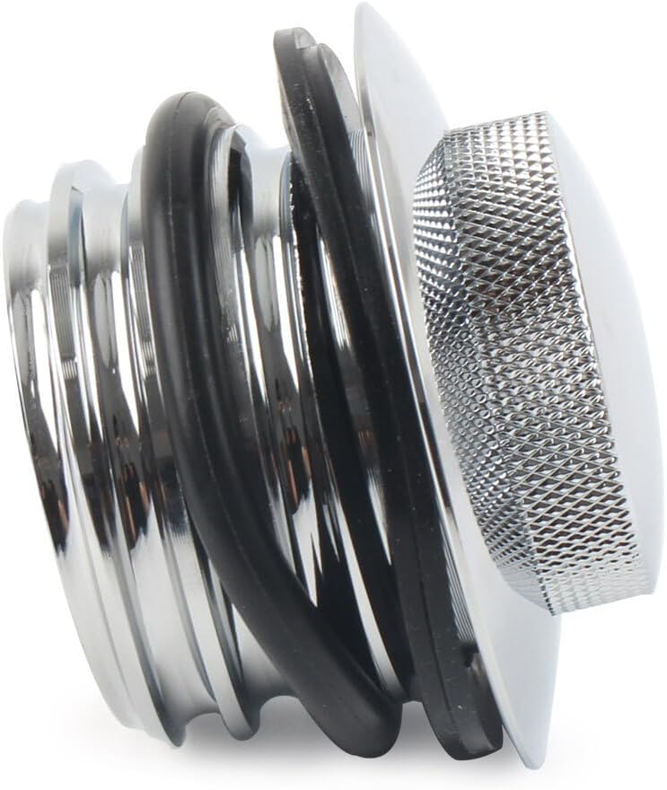 ya 9 10.24 Motorcycle Left Hand Thread Fuel Tank Gas Cap Cover for Harley 1982-2017 Chrome