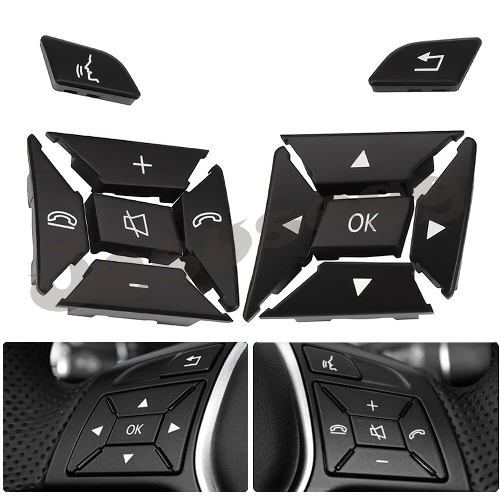 ya 13 9.15 baidi LH&RH Steering Wheel Control Menu Switch Button Cover for Mercedes C Class Black