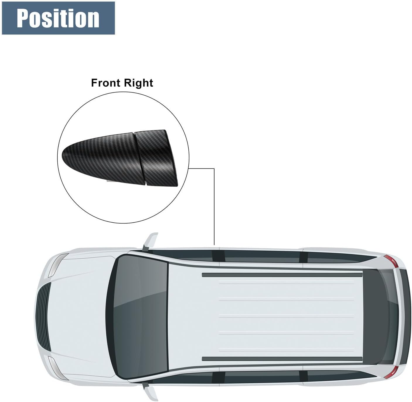 ya 2 8.15 Front Right Car Exterior Door Handle Carbon Fiber Pattern for Honda CRZ 2011-15
