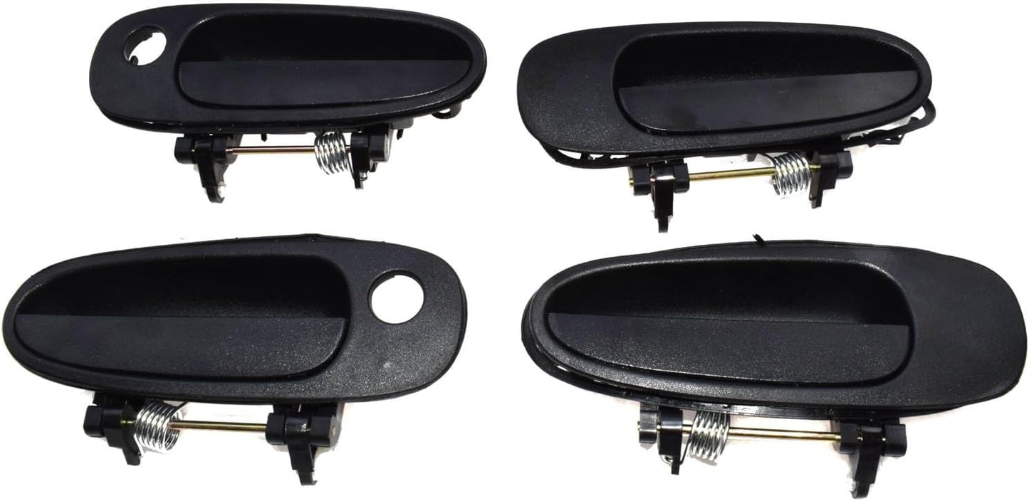 ya 2 8.15 for Toyota for Corolla 93-97 Exterior Door Handle Front and Rear Left Black 4 Pieces