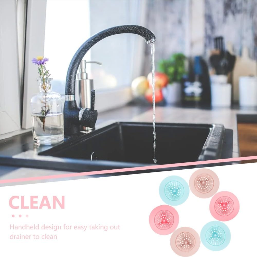 ya 14 9.20 baidi 6pcs Silicone Sink Strainer Drainer Hair Filter Garba Stopper Waste Hair-1