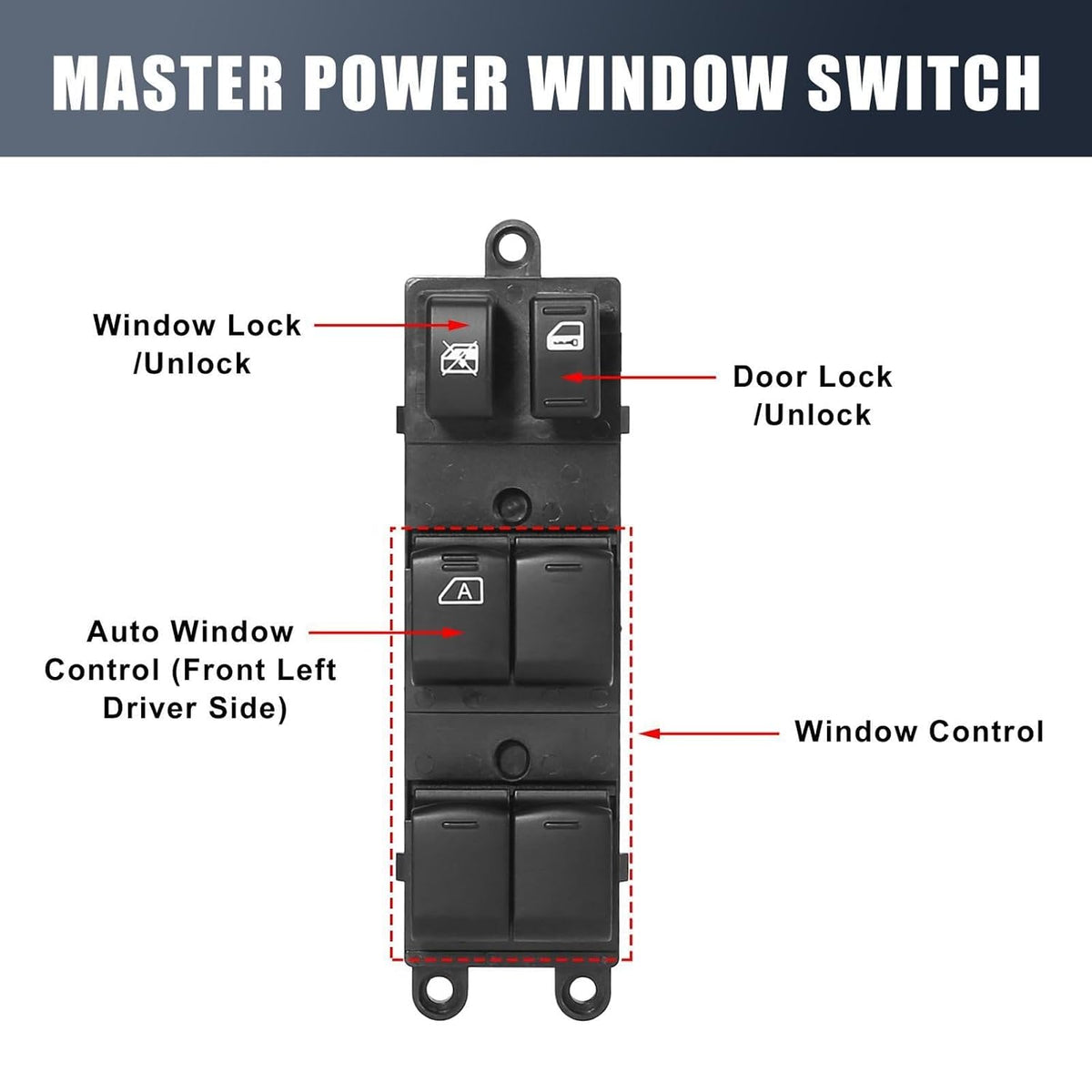 ya 23 10.7 zhengce Left Master Power Window Control Switch Fit for 2005-2012 Xterra Frontier