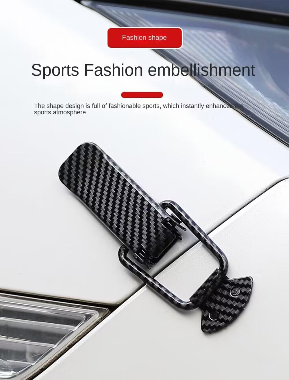 ya 5 8.10 Car Truck Bumper Clip Security Hook Lock Fast Release Fastener Carbon Fiber Look