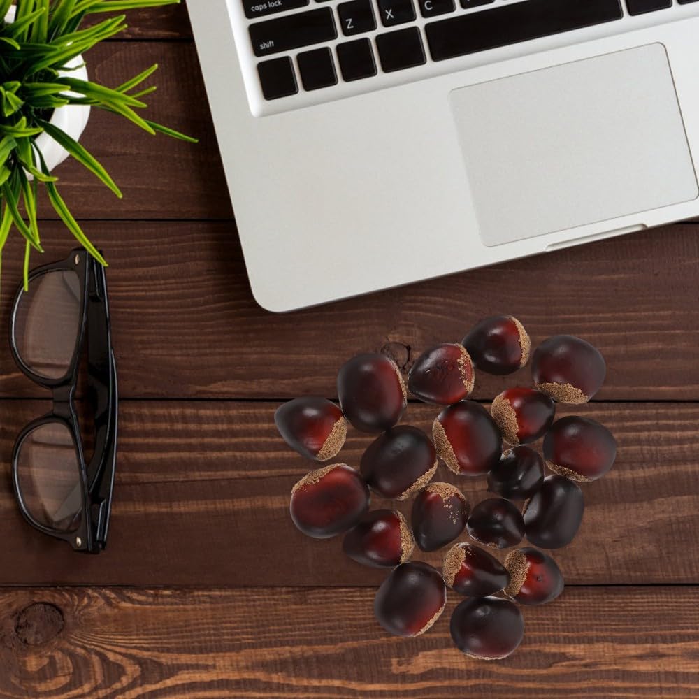 ya 5 8.10 20 Pcs Simulated Chestnut Nuts Simulation Chestnuts Decorative Artifical