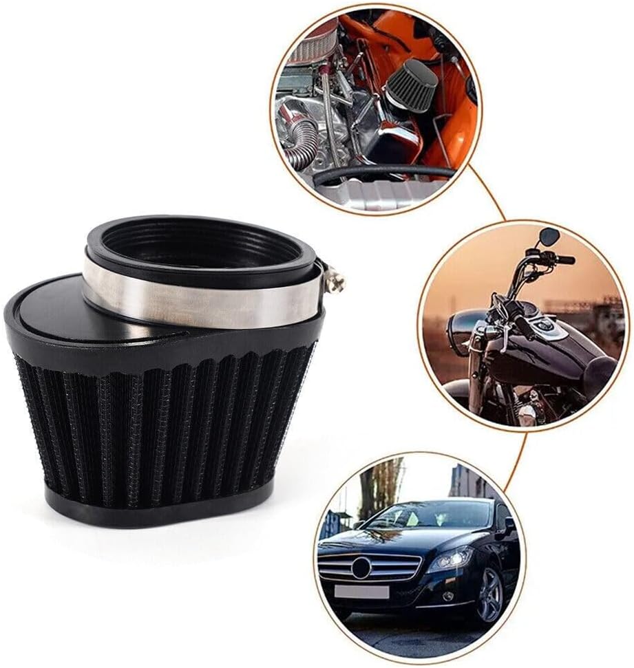 ya 5 8.10 Black 55mm Air Filter Cleaner Round Tapered Replacement Fit For Motorcycle/Car