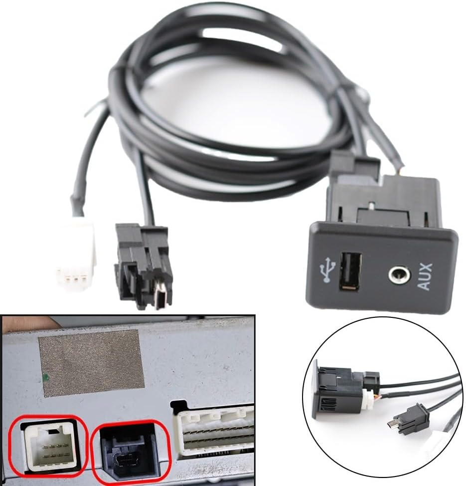 ya 23 10.7 baidi 28023-4BA0B for for Nissan 2013-2019 Auxiliary AUX Stereo Adaptor for Audio Socket+Cable