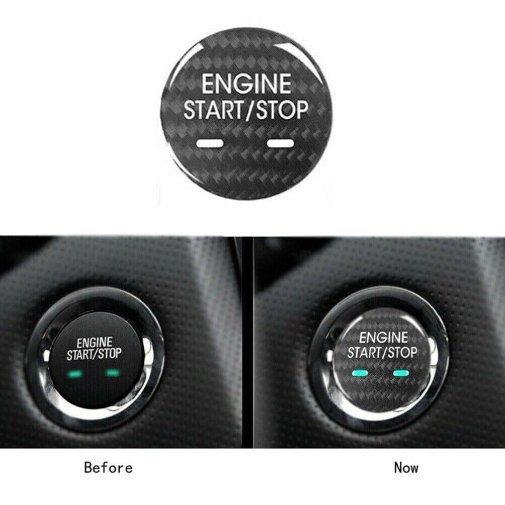 ya 13 9.15 zhengce for Cadillac CT6 XT5 SRX 1pcs Carbon Fiber Engine Button Stop Button Cover