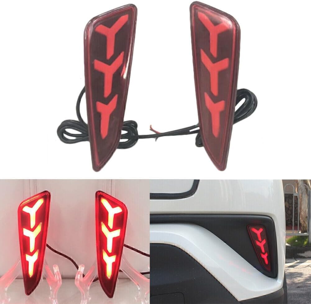 ya 4 8.8.2 Fit for Toyota CHR 2017-2018 Red Rear Bumper Rear Lights Lamps LH+RH Taillight