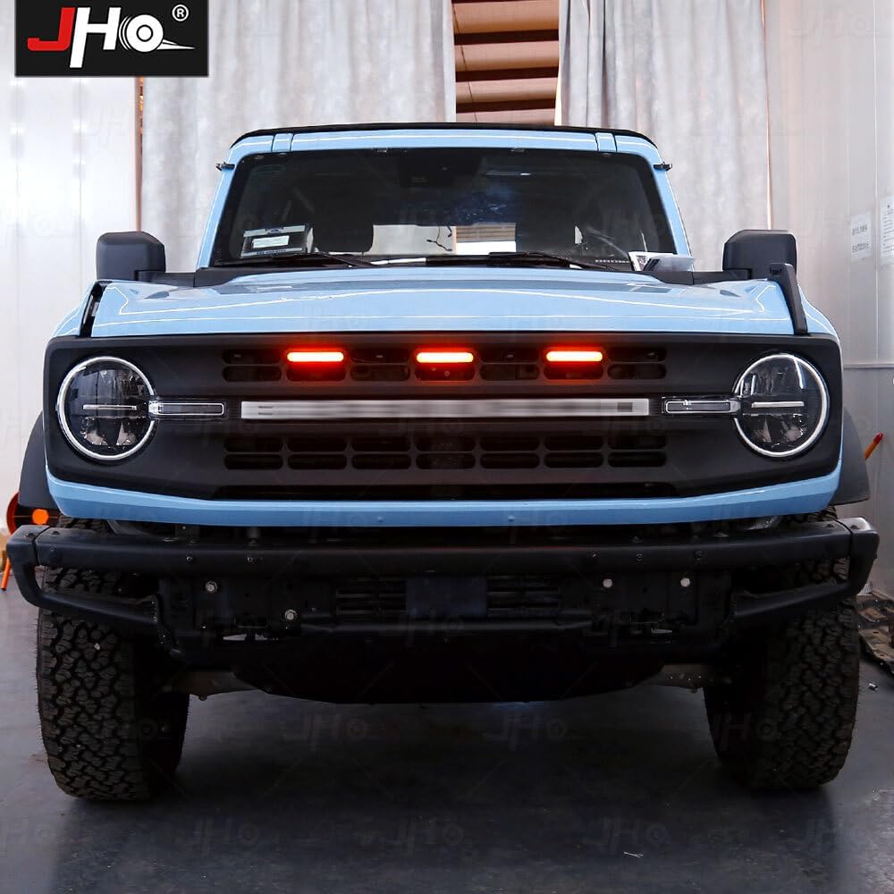 ya 7 8.24 baidi Front Grille LED Light Raptor Style Grill Trim for Ford Bronco 2021-2024