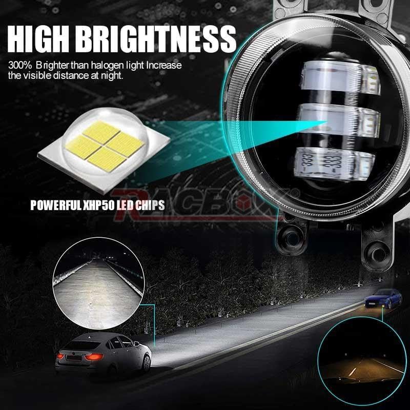 ya 9 10.24 Pair Car LED Fog Lights Bumper Driving Lamps for Toyota for COROLLA Camry RAV4 for Lexus