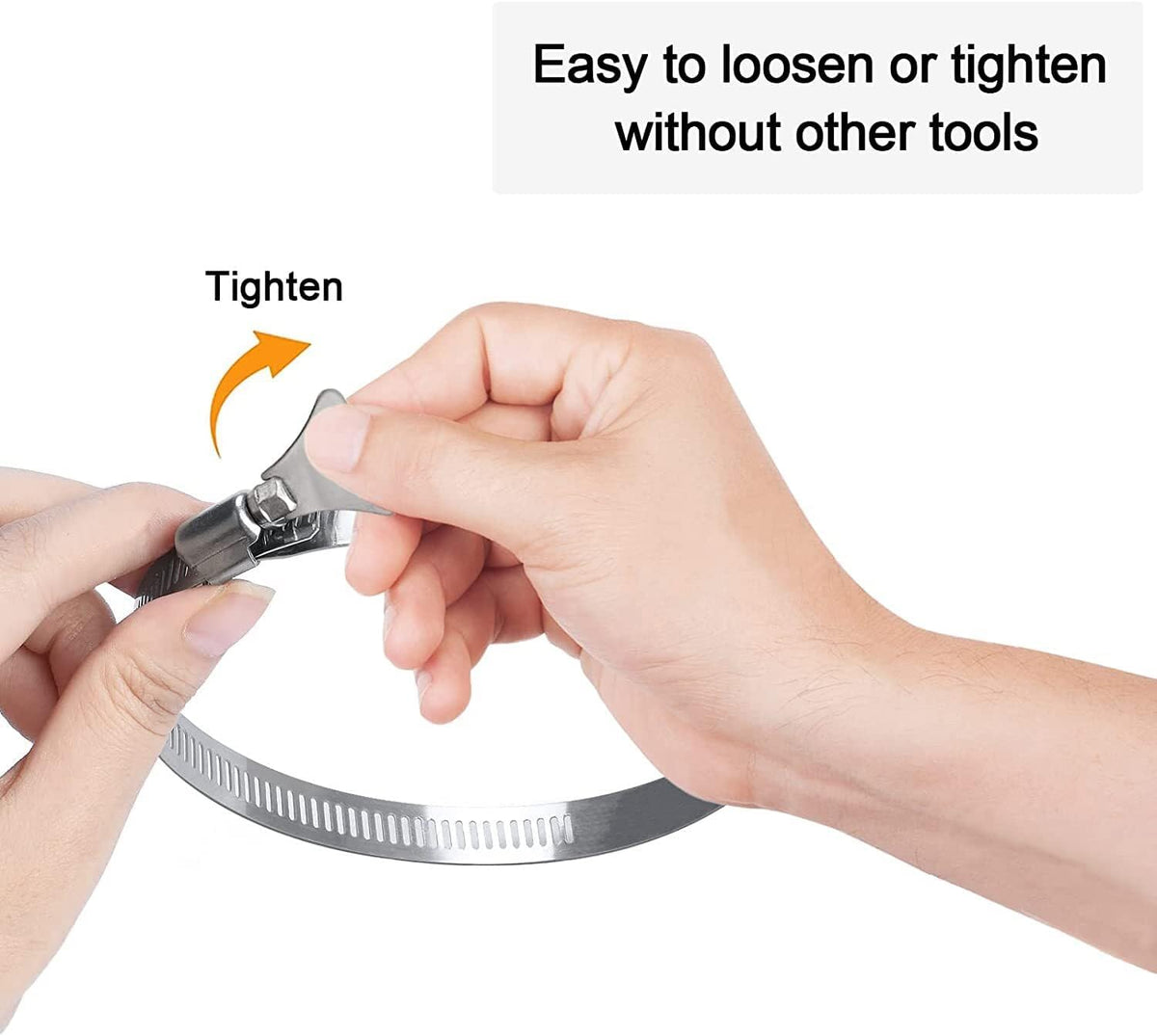 ya 11 9.14 baidi5 84-108mm Hose Clamp, 304 Stainless Steel Adjustable Pipe Clamp with Thumb Screw