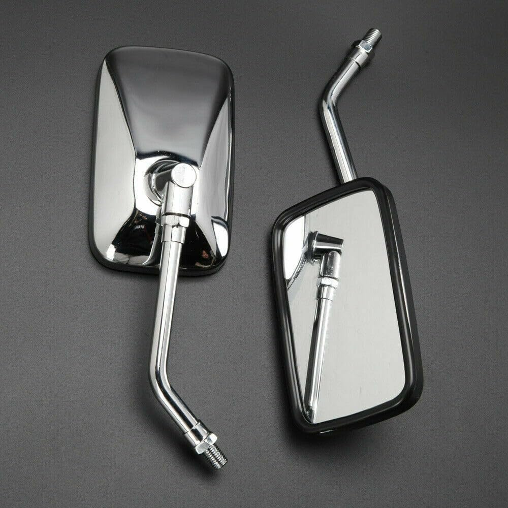 ya 2 8.15 Motorcycle Chrome Rectangular Rearview Mirror Chrome Suitable for Street Bikes Choppers