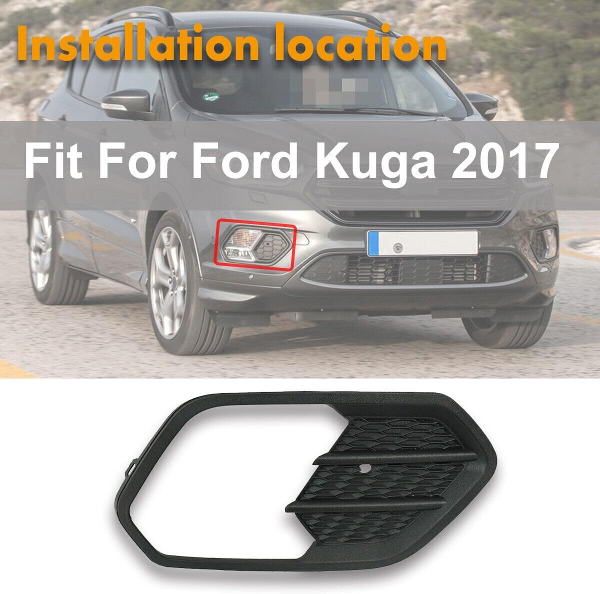 ya 7 8.24 baidi Fog Light Lamp Cover Right Passenger Side for Ford Escape Kuga 2017 2018 2019