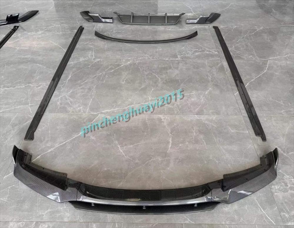 ya 2 8.15 Front Rear Lip Sideskirts Wing Kits 7pcs for BMW X6 F16 2014-19 ABS Carbon Fiber