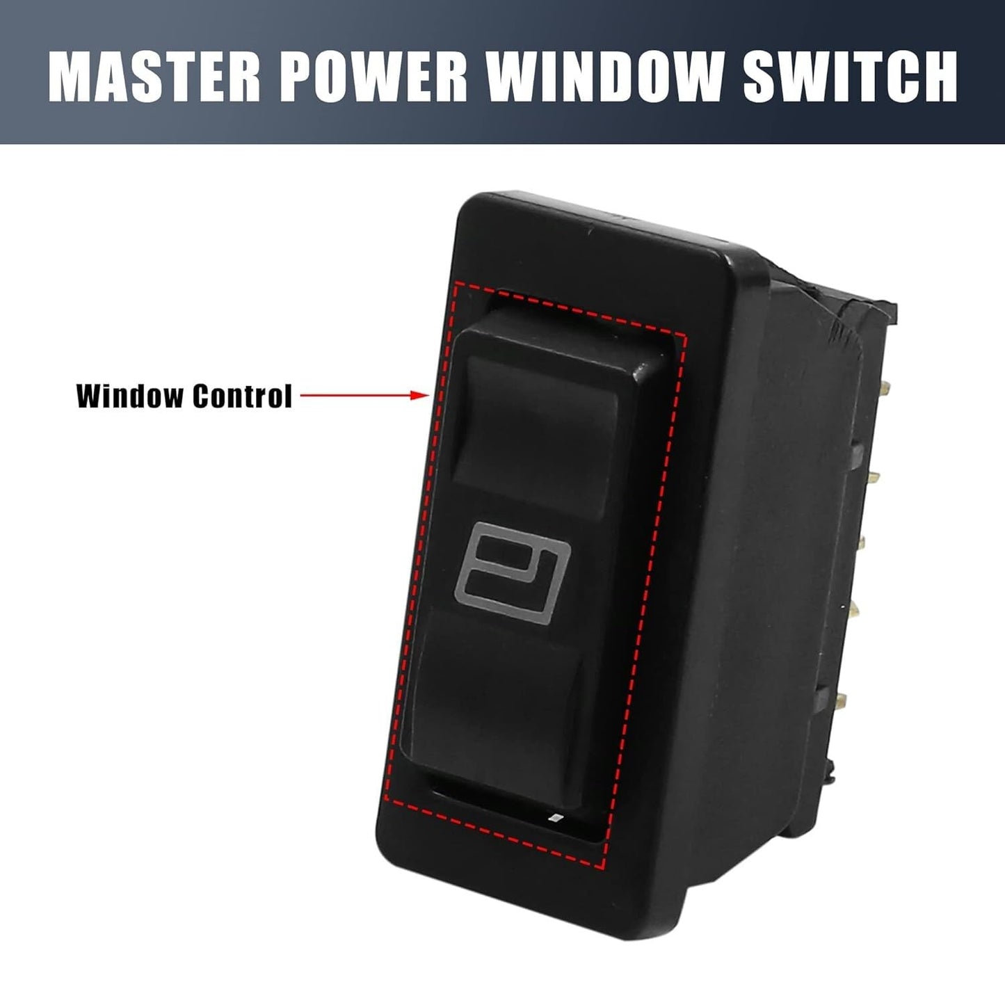 ya 8 8.24 baidi 4 Universal 5 PINS Power Door Lock Power Window Rocker Switch Square Mark