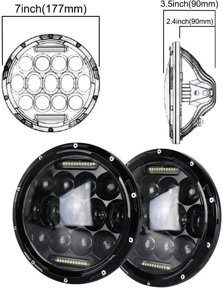 ya 7 8.24 baidi For FJ Cruiser 2007-2014 7 Projector Round LED Headlight Combination High/Low Beam