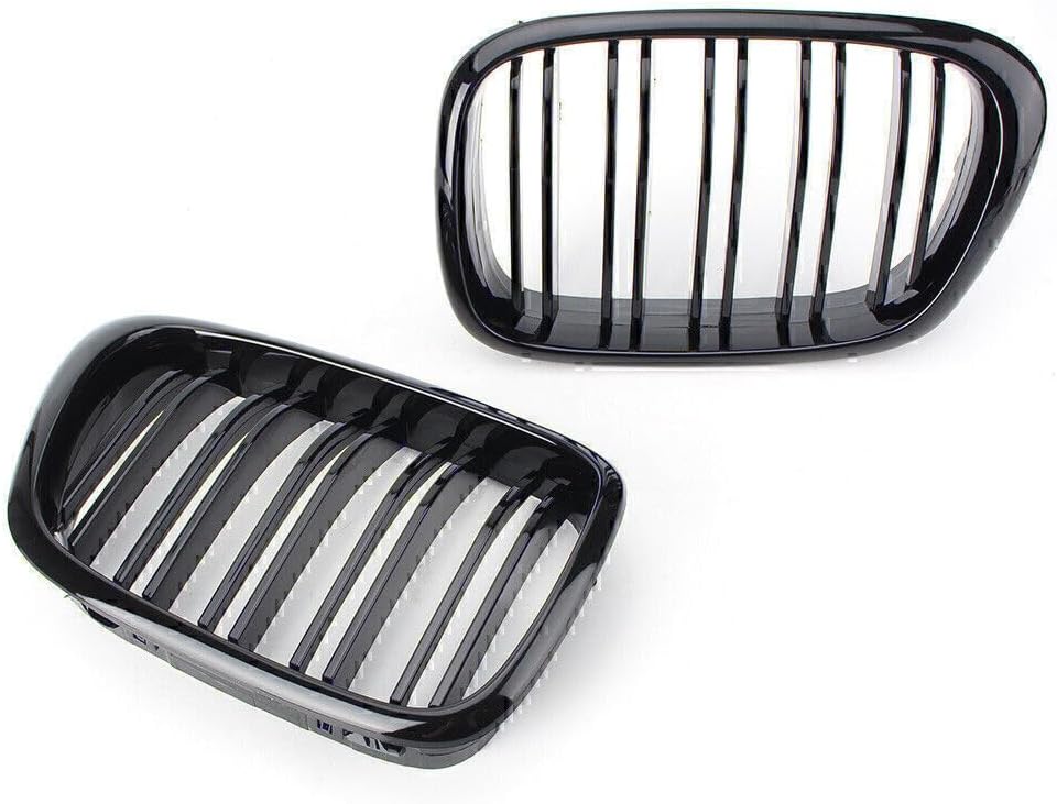 ya 4 8.14 Front Upper Bumper Mesh Grille Grill Trim for BMW 5 Series E39 1995-2004 Black
