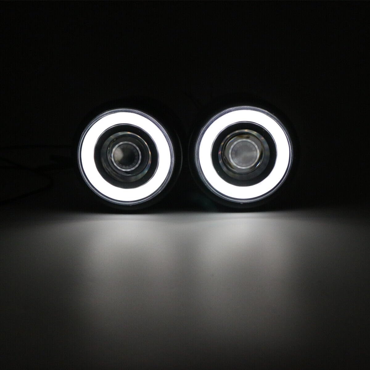 ya 4 8.14 Motorcycle Twins Headlight Double Headlamp with Bracket For Harley Cafe Racer