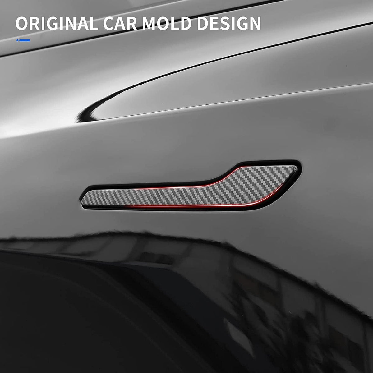 ya 10 9.16 baidi 4X for for Tesla for Model 3 Y Accessories Glossy Carbon Fiber Door Handle Cover Sticker