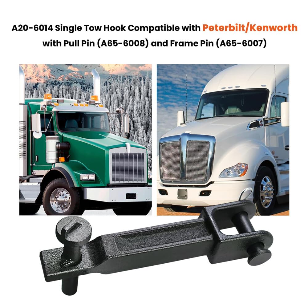 ya 4 8.8.2 A20-6014 Single Tow Hook for Peterbilt/for Kenworth with Pull Pin & F for Ram e Pin