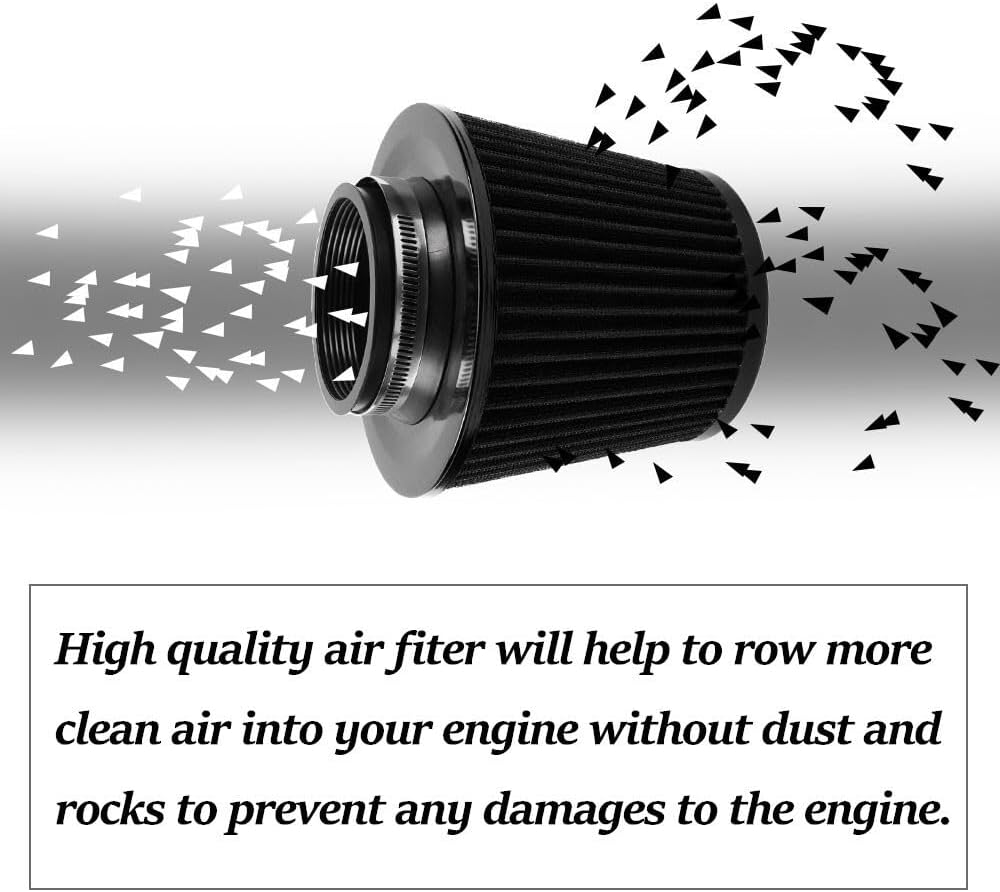 ya 13 9.15 baidi 3 Car High Flow Inlet Cleaner Dry Filter Cold Air Intake Cone Replacement Part