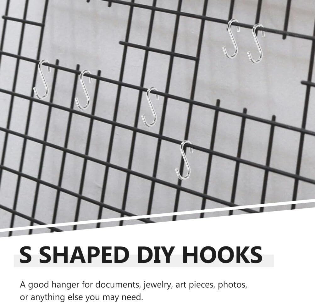 ya 26 10.21 baidi 100PCS Stainless Steel Hangers Metal DIY Jewelry Hanging Hooks S-Shaped Hooks