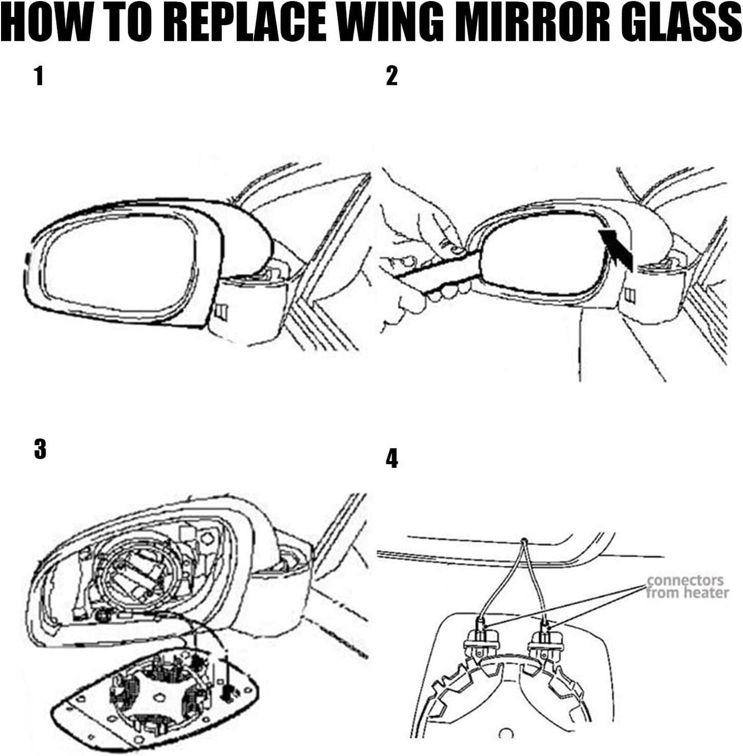 ya 2 8.15 for BMW X5 X6 E70 E71 E72 07-14 Right Side Wing Mirror Glass Heated Clip Concex